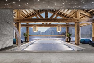 Spa avec vue au pied du Mont-Blanc